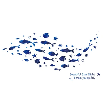 מדבקת לווייתנים מתחת למים - דגים