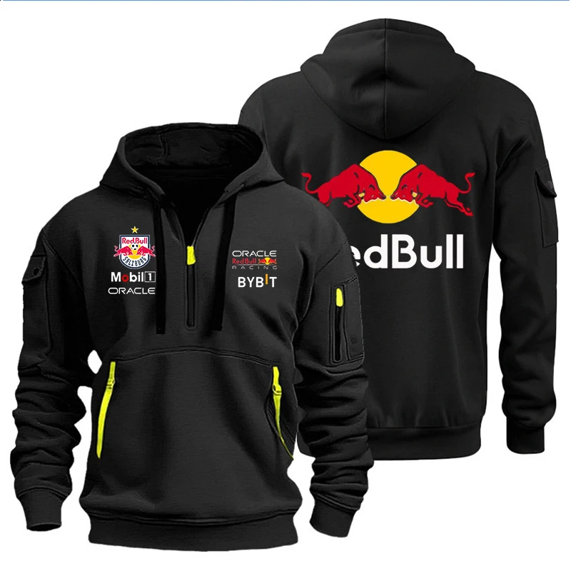 ‌ Red Bull Racing Team Logo 2025 automne/hiver sweat à capuche noir sweat de sport pour hommes Style de course F1