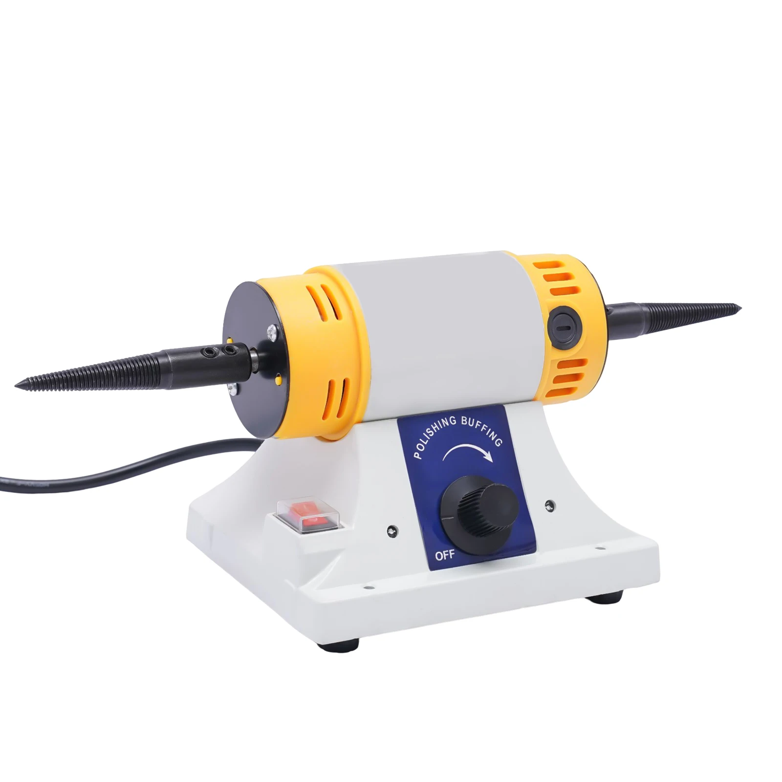 320W Dual-head Polishing Machine Adjustable Speed Tabletop Grinder Jewelry Polisher Bench Lathe Polish Tool
