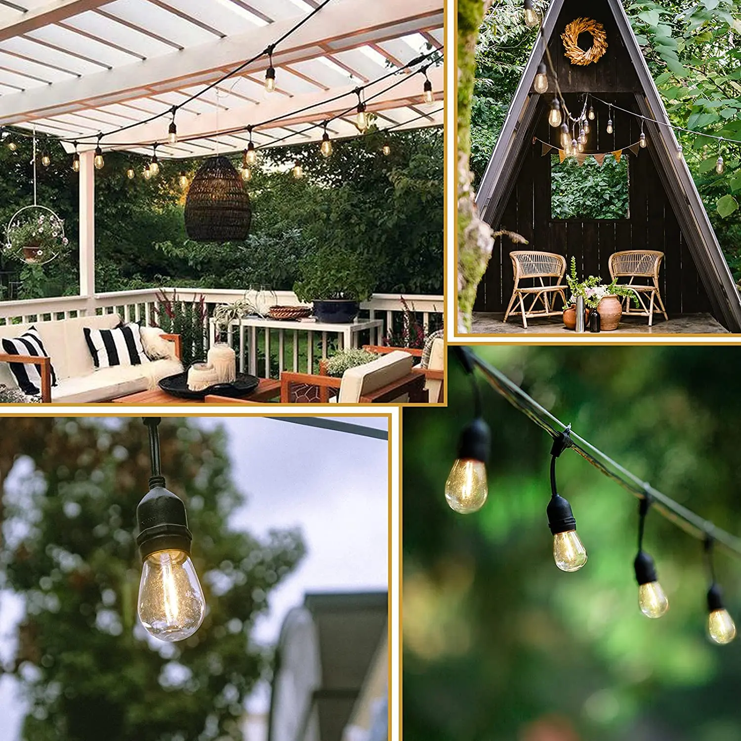 LED Christmas Decor Holiday Light E27 Festoon New Year String Light Outdoor Garden Garland Weatherproof Wedding Home Fairy Light