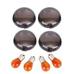 2/4 X Turn Signals Light Lens Cover With Light Bulb For Harley Sportster 883 1200 XL 48 72