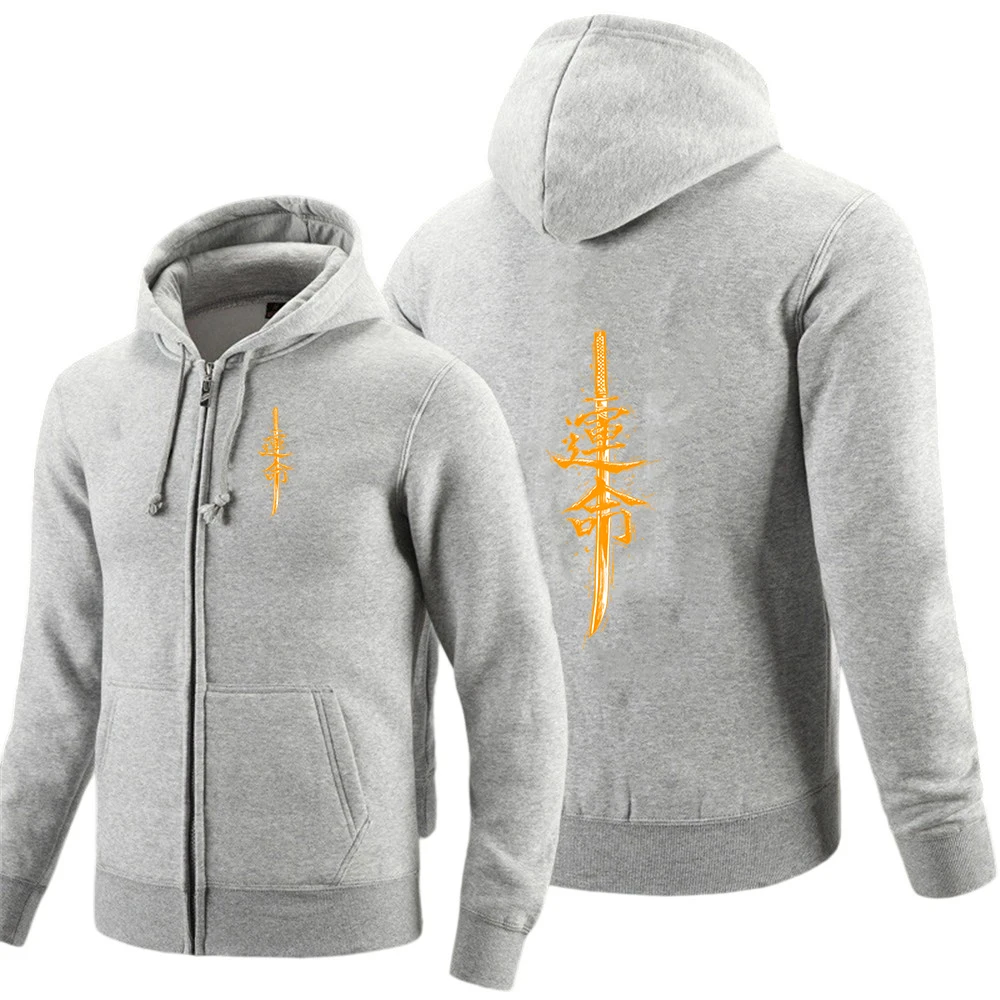 Cotton Long Sleeves Zipper Hoodies Sweatshirt for Men