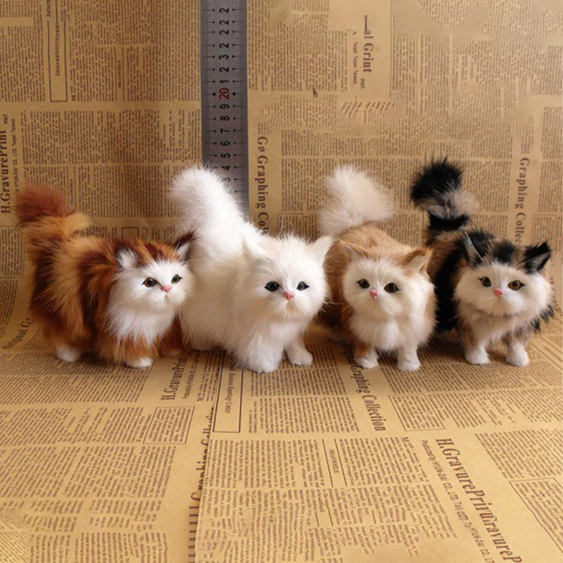 

Simulation Cat Plush Toys Soft Stuffed Kitten Model Fake Cats Realist Animals for Kids Girls Birthday Valentine's Day Gift