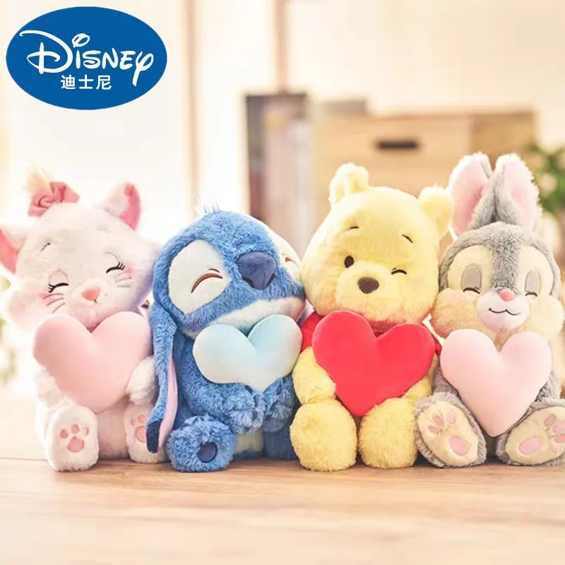 

Disney Authentic Cute Friend Hugging Series Cute And High Appearance Winnie The Pooh Stitch Plush Pendant Doll New Year Gifts