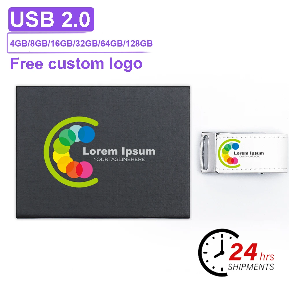 고급 가죽 USB 2.0 플래시 드라이브 128GB 무료 맞춤 로고 펜 드라이브 6..