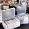 Desktop Stationery Boxes Kpop Photo Card Holder Transparent Storage Box Office Organizer Box Idol Photo Storage Case 4