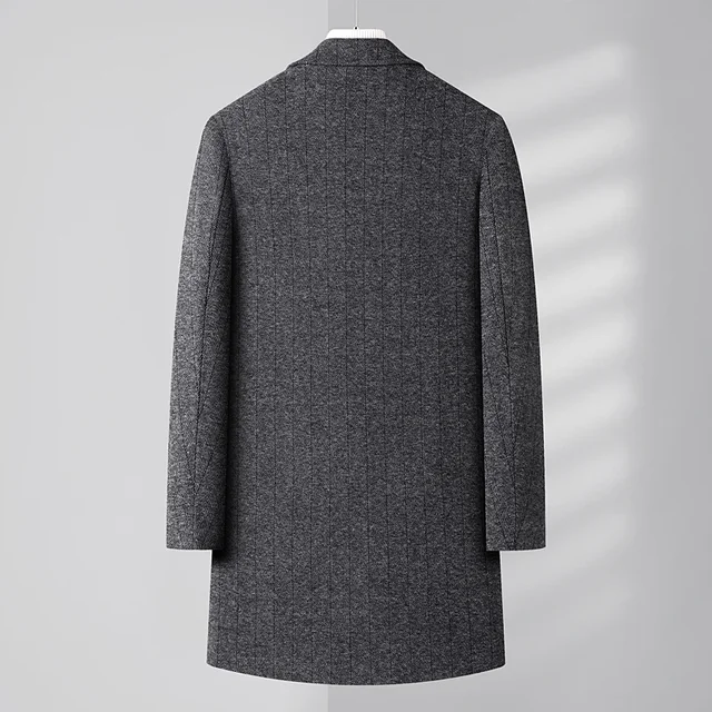 Mens Designer Knitted Wool Stretch Coat Casual Business Handsome Overcoat High Quality Fashion 2024 2