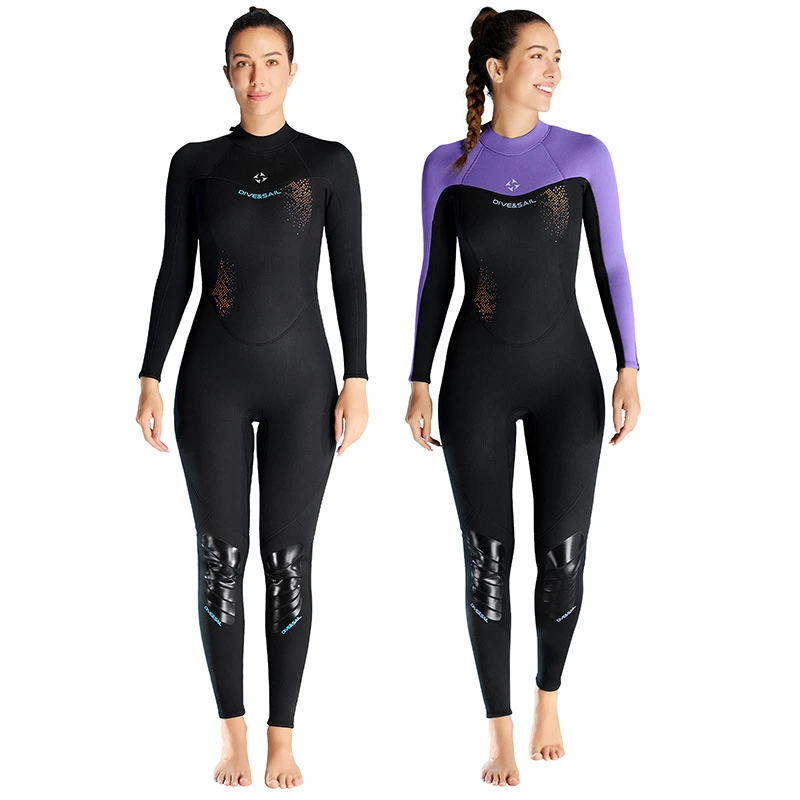 Diving Suits 3MM Warm Women's Thickened One Piece Long Sleeved Oversized Surfing Snorkeling