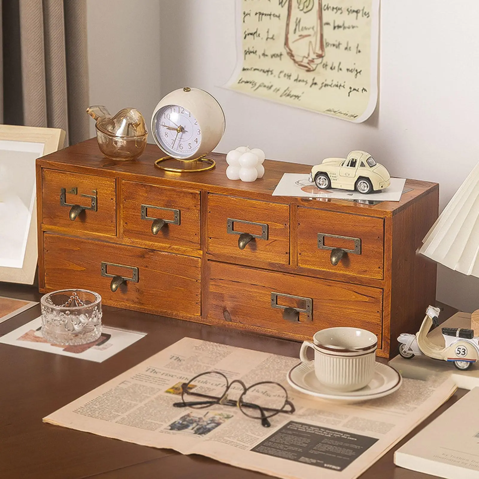 6 Drawer Desk Organizer Wooden Storage Box Card Holder Makeup Organizer Wood Storage Drawer Dresser for Living Room Bathroom 6 Drawer Desk Organizer Wooden Storage Box Card Holder Makeup Organizer Wood Storage Drawer Dresser for Living Room Bathroom