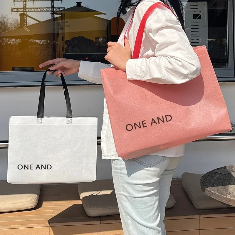 StoBag 10pcs Non-woven Tote Bags Color Fabric Portable Eco-friendly Shopping Storage Reusable Large Pouch Custom Logo(Extra Fee) 4