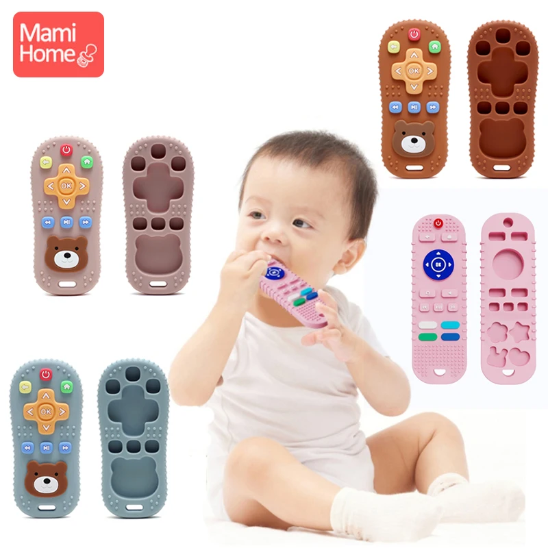 1Pc Silicone Baby Teether Toys BPA Free Silicone Bear Remote Control