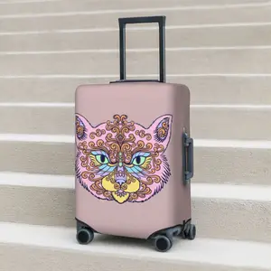 Lion Doodle Suitcase Cover Animals Mandala Art Flight Travel Useful Luggage Supplies Protection