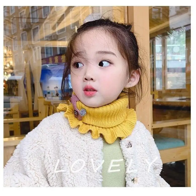Winter Warm Scarf for Boys Girls Children Baby Neckwarmer Thick Collar Neckerchief Cotton Knitted Scarf