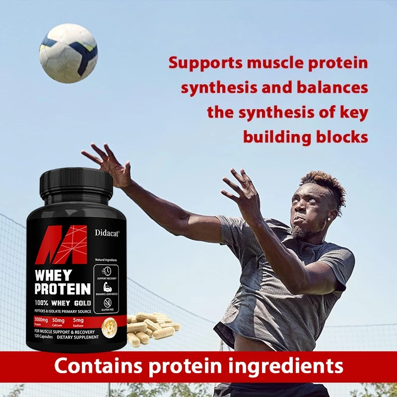 Whey Protein Capsuels, with 5000mg Protein, Supports Recovery, Supplement for Balanced Muscle Health, Immunity, NON-GMO