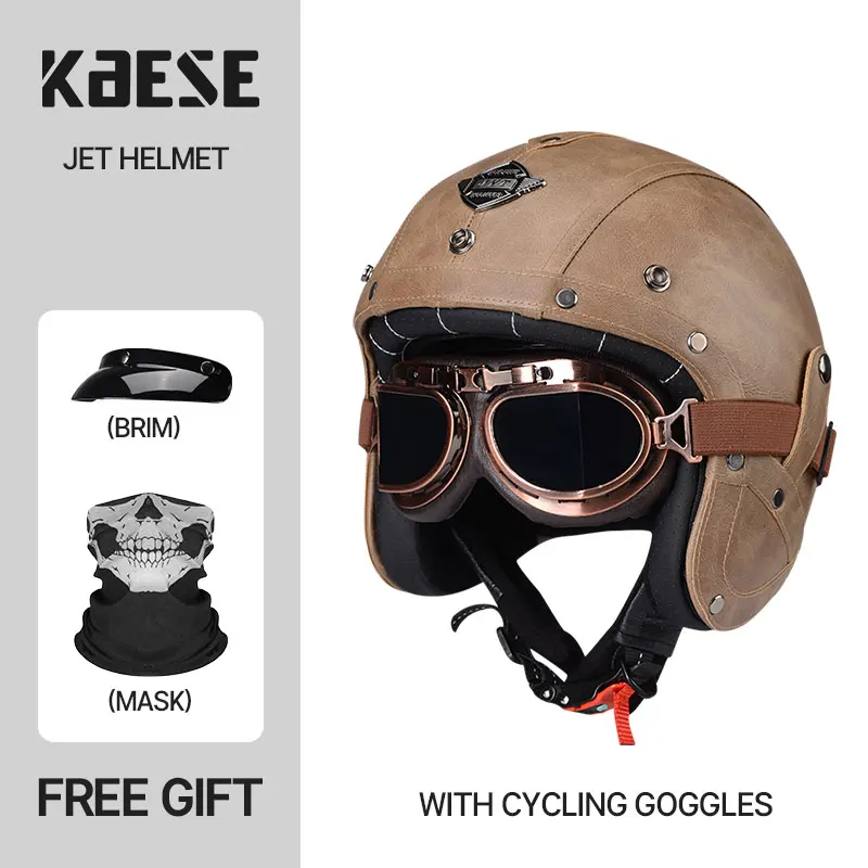 Motorcycle Open Helmet ECE Approved Motorcycle Moped 3/4 Half Helmet With Visor For Adult Men Women Extreme Comfort - View #2