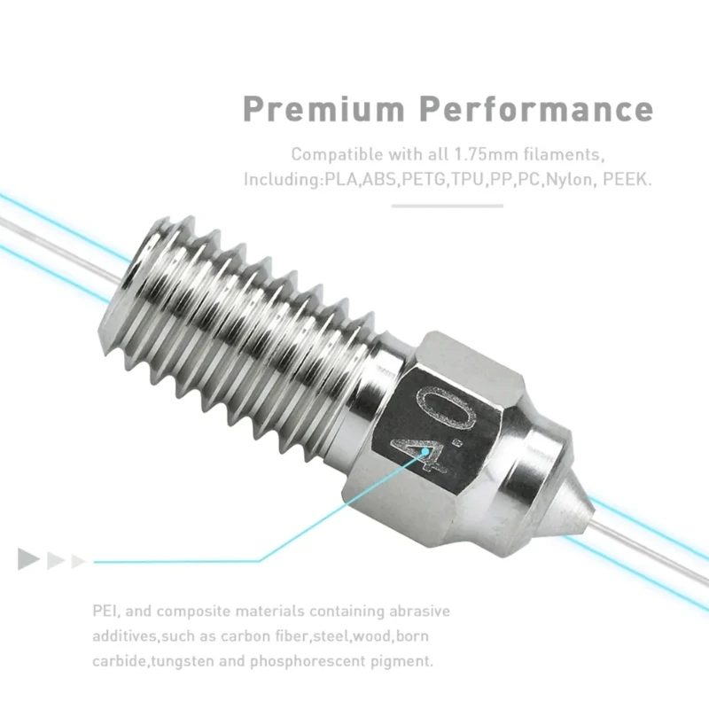 

Brass and Hardened Steel Nozzle 0.4mm 0.6mm for Neptune 4 4Pro 3D Printers