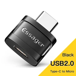 Universal OTG Type C to USB Adapter with Micro USB Conversion (TypeC to Micro Black)