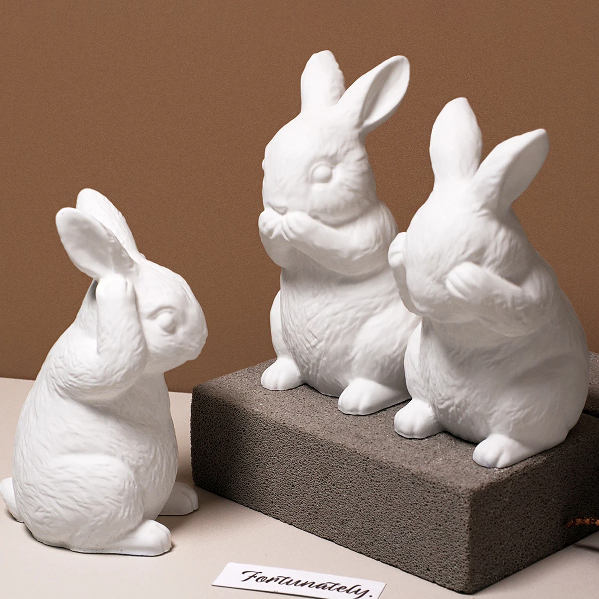 Cute Rabbit Silicone Ornament Mold 3D Easter Rabbit Scented Candle Gypsum Concrete Sitting Standing Looking Up Craft Mold