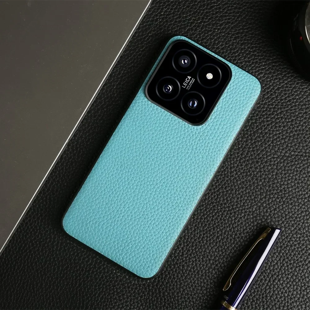 NZN Premium Genuine Leather Full-Wrap Litchi Phone Case
