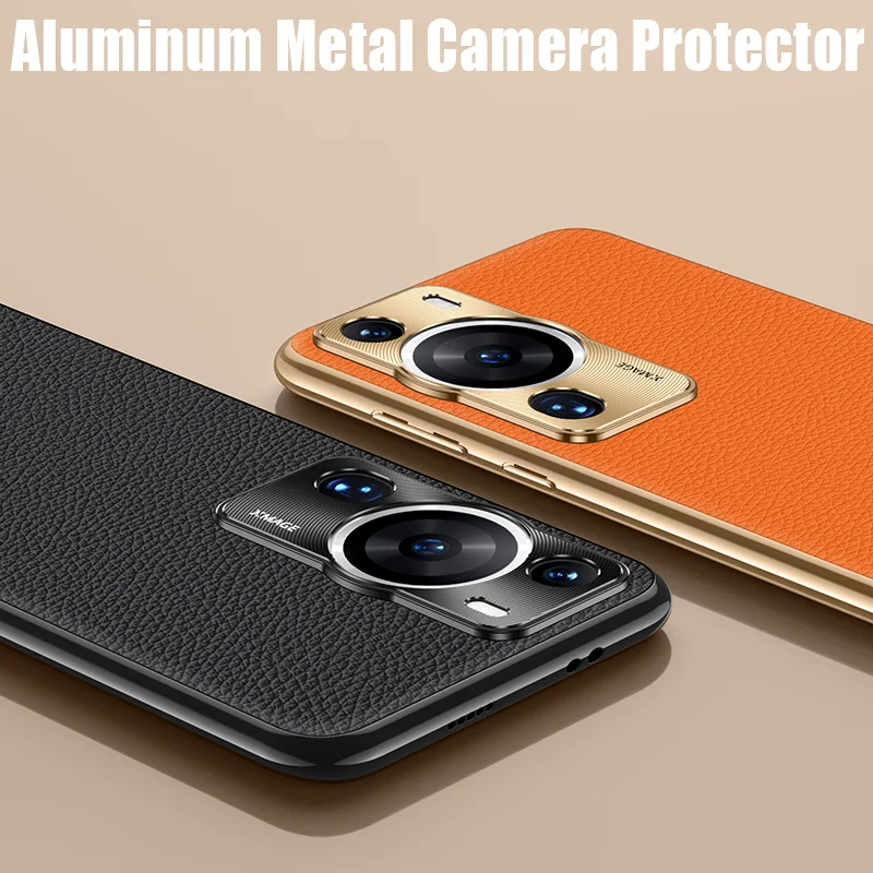 Fashion Genuine Leather Soft TPU Back Cover Case for Huawei P60 P50 Pro Art Nova 11 Pro Honor 90 80 Pro