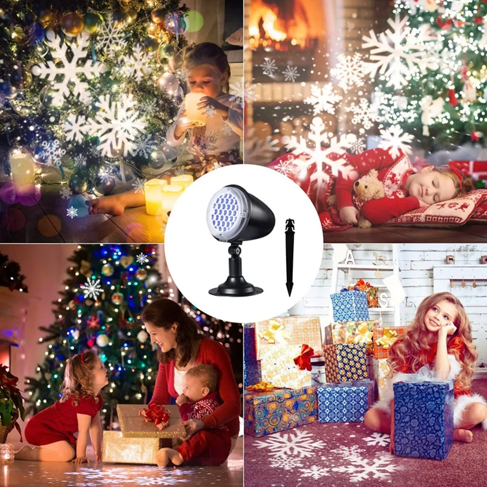 Dropship Outdoor Waterproof Christmas Snowflake LED Projector