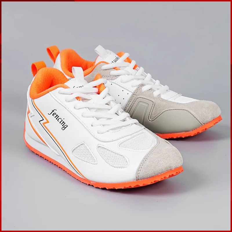 Kid Fencing Shoes Women Suede PU Leather Fencer Sneakers Anti-Slip Size 34-38 Breathable Field Training Badminton Shoes 2025