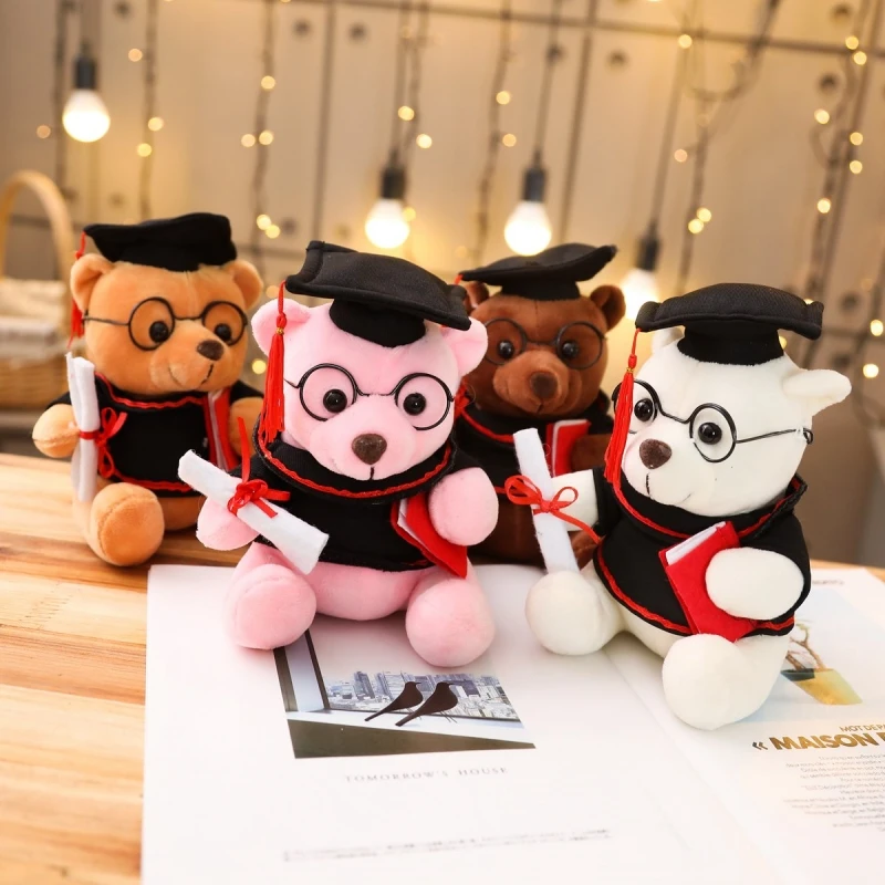 동물 봉제 인형 착용, 학사 코트, 졸업 인증서 곰, 카피바라 봉제 장난감, 학생 선물, 2024 신상 졸업 시즌
