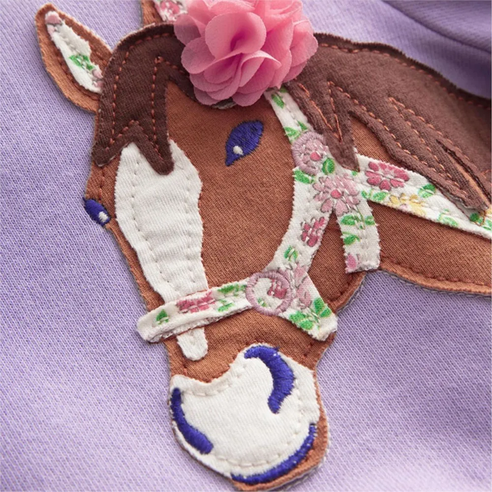 Hoodies Children's Clothing Kids Clothes Baby Girls Purple Outerwear Cartoon Unicorn Sweatshirt Spring Autumn Tops