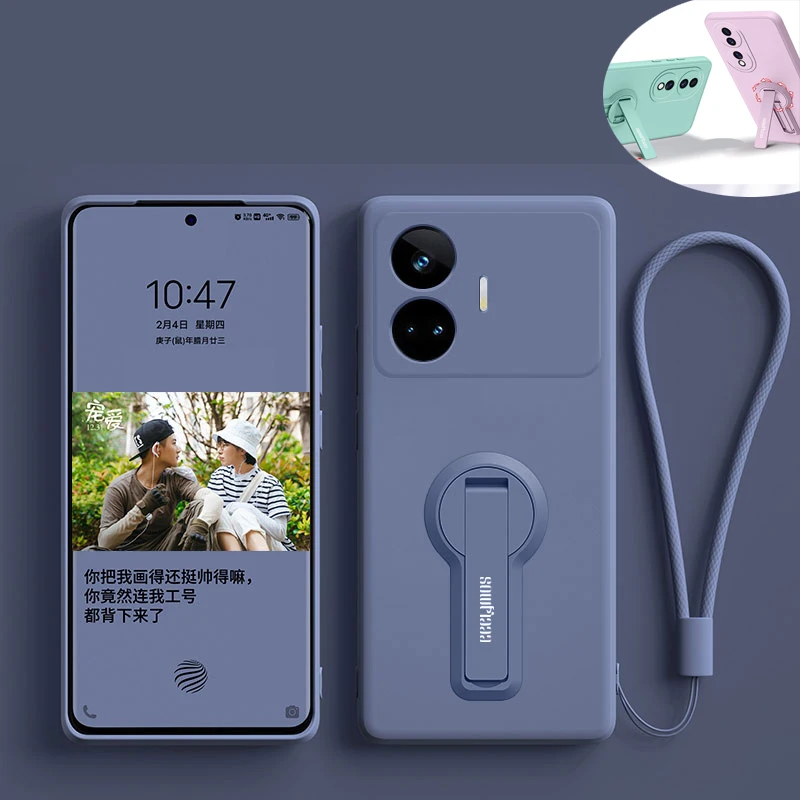 Silicone Soft Phone Case Cover with Holder and Lanyard - Enhanced Protection and Style