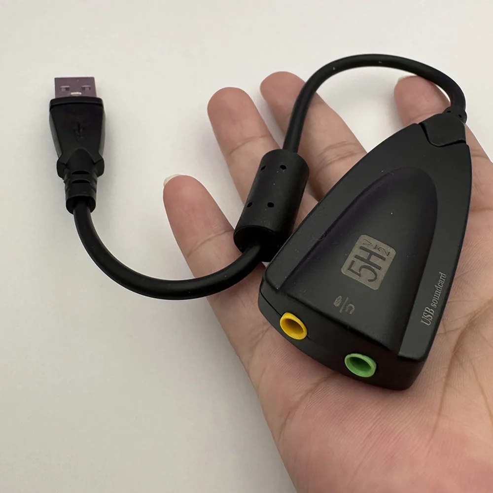 5HV2 외장 USB 사운드 카드 7.1 어댑터 USB to 3D CH 사운드 안티마그네틱 오디오 헤드셋 마이크 3.5mm 잭 노트북 PC용