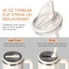 40oz Lid for Stanley Flip Straw Leak Proof Tumbler Lid Replacement for Stanley Cup Accessories Straw Cover 2