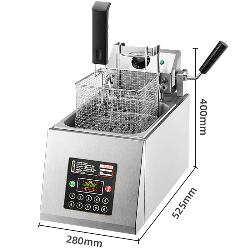 Automatic Lift-up Fryer Capacity 8L Electric Power 2.8KW Commerical Efficient Fryer Timer 30 min