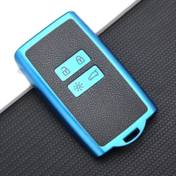 Premium TPU Leather Car Key Cover - Stylish Protection (Key Cover Blue)