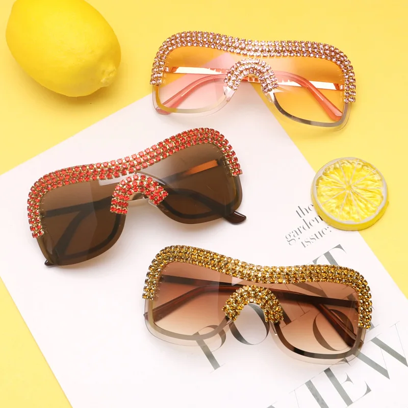 Luxury Oversized Y2k Sunglasses Women Metal Rimless Vintage Silver Sun  Glasses Big Rhinestone Feamle Shades sunglasses women