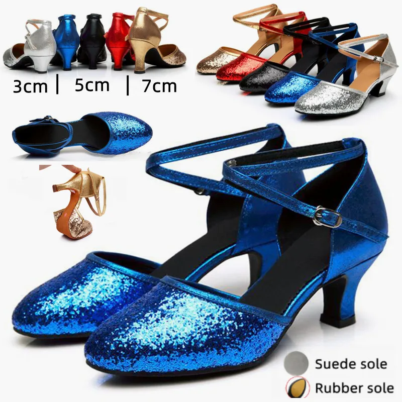 Shoe Dance Woman Latin Salsa Black Glitter Latin Glitter Salsa Party Dance Shoes Dance Shoes