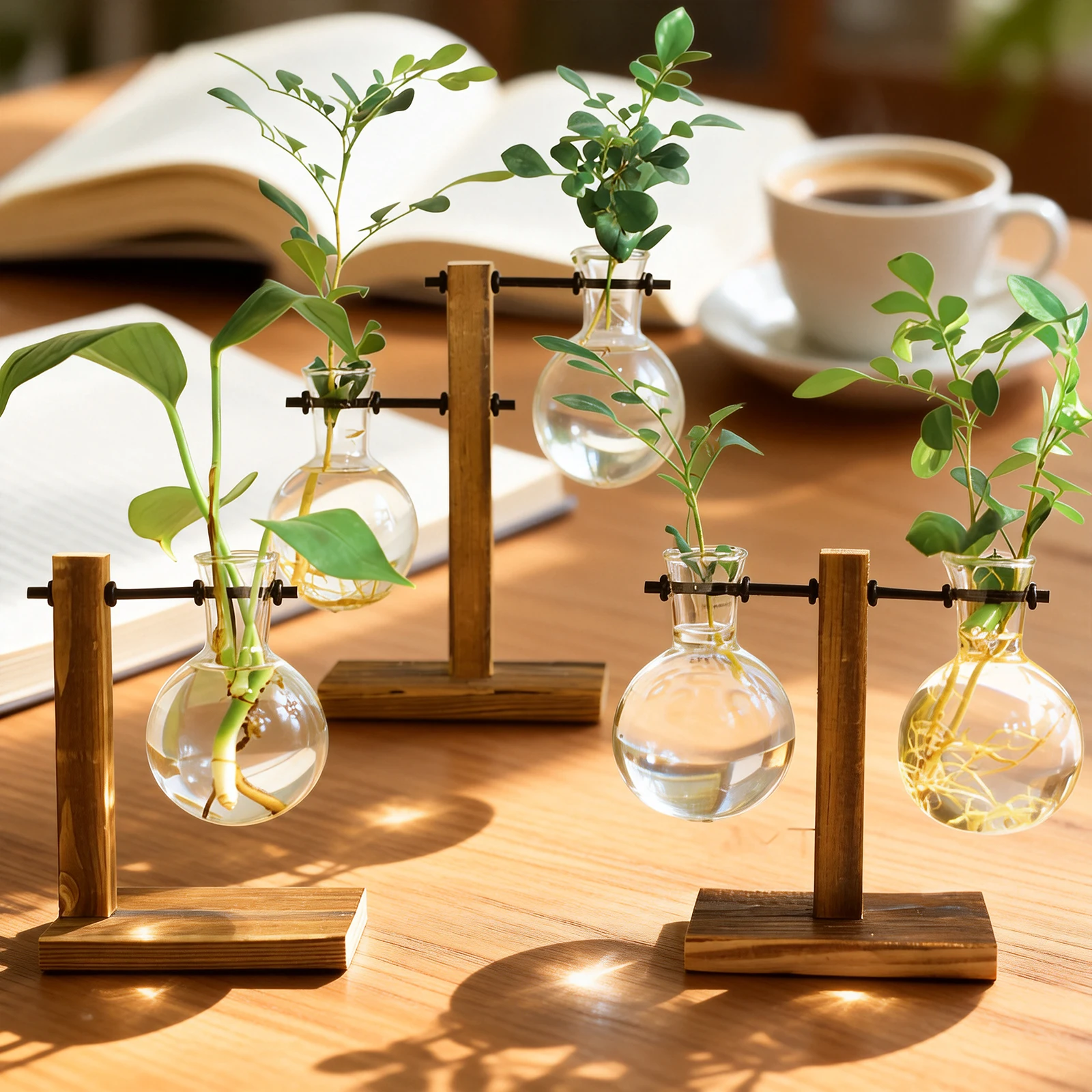 Elegant Glass Planter Vase - Indoor Desk Decor & Gardening Gift