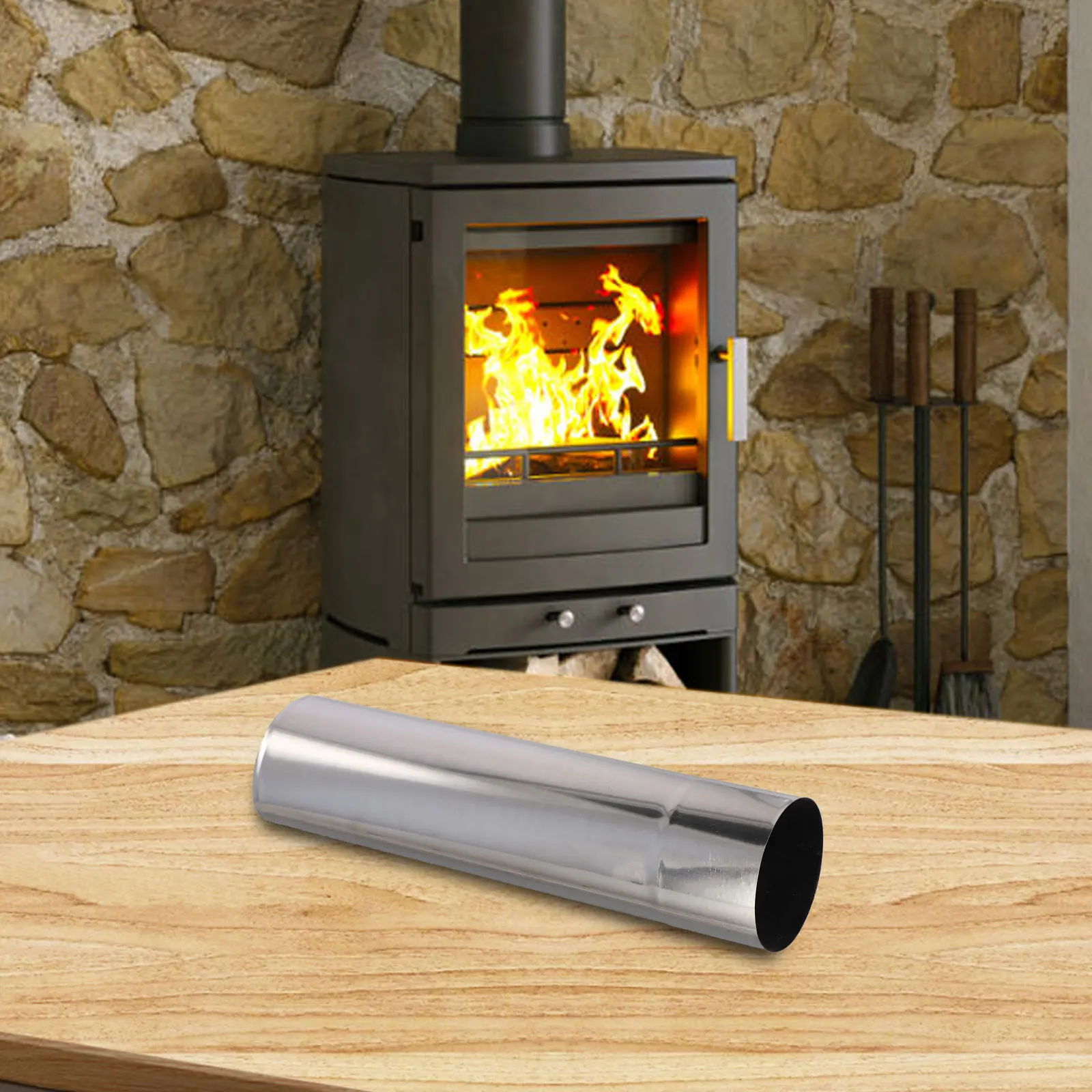 Chimney Flue Pipe Exhaust Pipe 0.2-0.5M Multi-model Stainless Steel Chimney Liner Flue Stove Pipe Water Heater Heating System