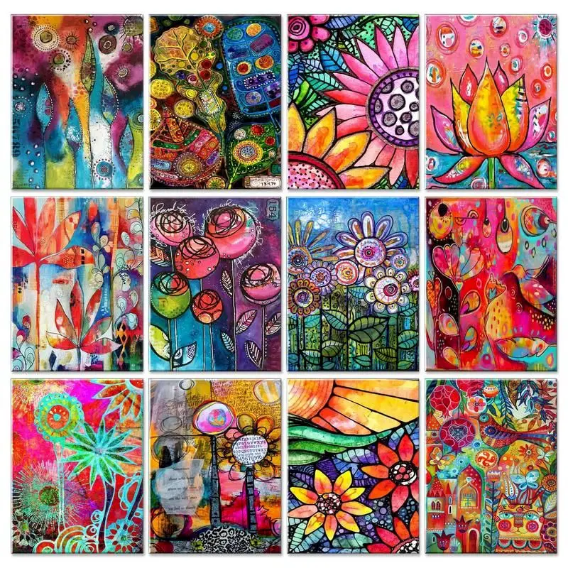 

SDOYUNO Diamond Painting New Collection Flower Mosaic 5D DIY Embroidery Rhinestone Pictures Complete Kit Home Decoration