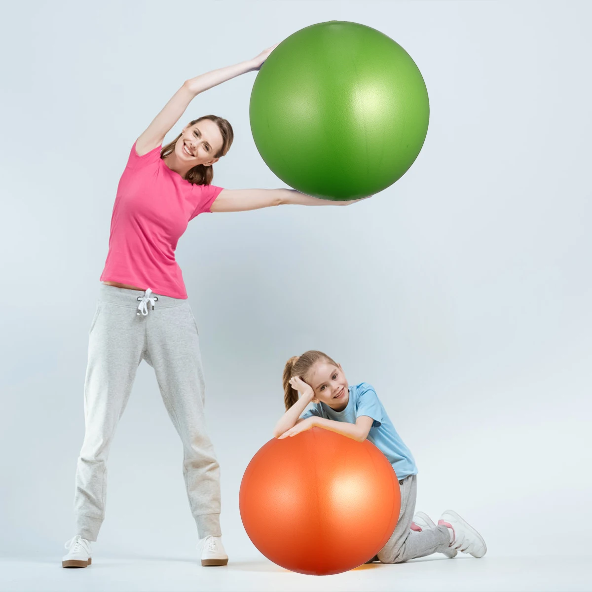 2 Pcs Anti Burst Yoga Ball Pvc Exercise Balancer Thicken Pilates Stability Trainer Fitness Balls Body Building Equipment Workout
