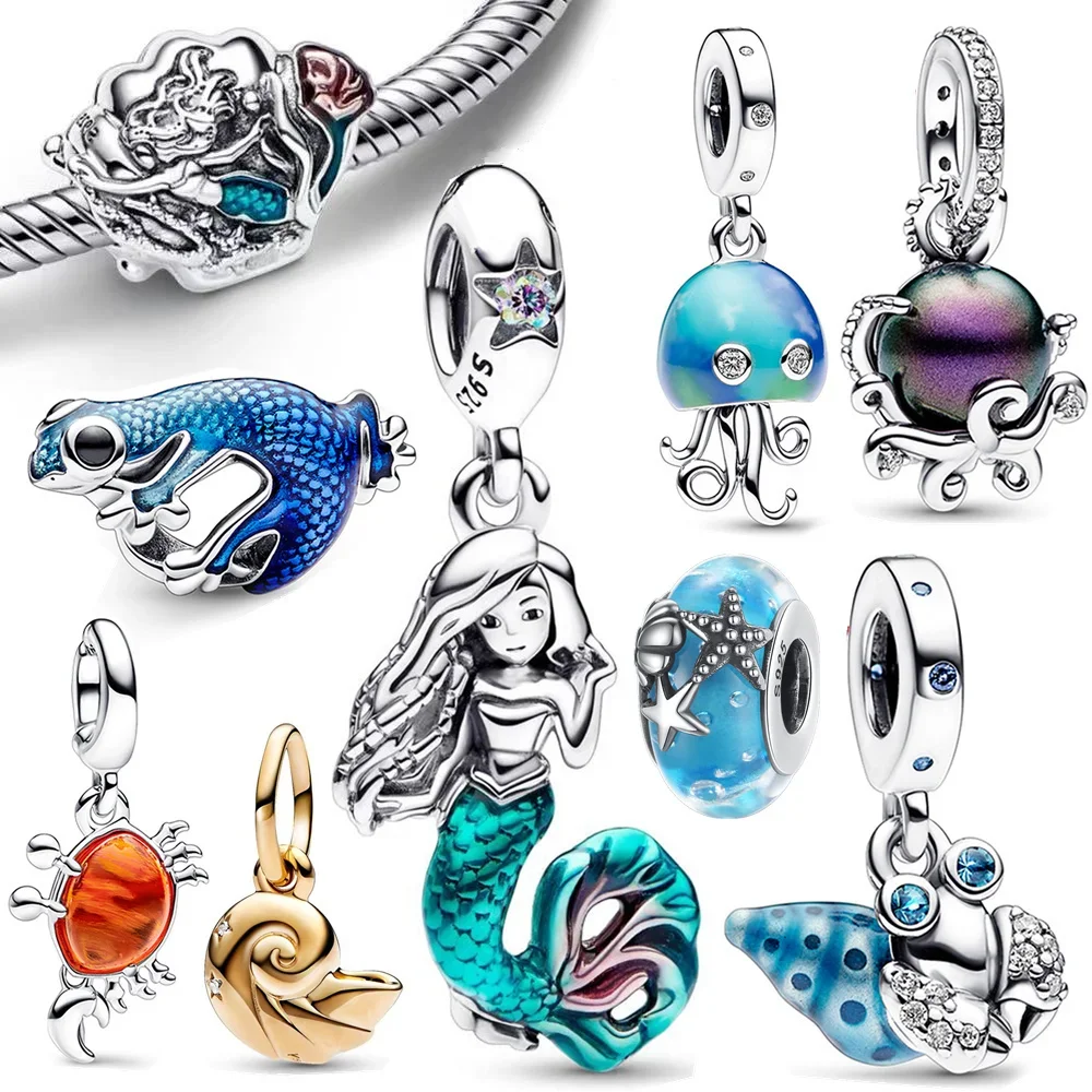 Pulsera Mujer Plata De Ley 925 Con Colgante Sirena - Ajustable (17+4 Cm), Regalo Para Amantes Del Océano, En Caja De Joyería
