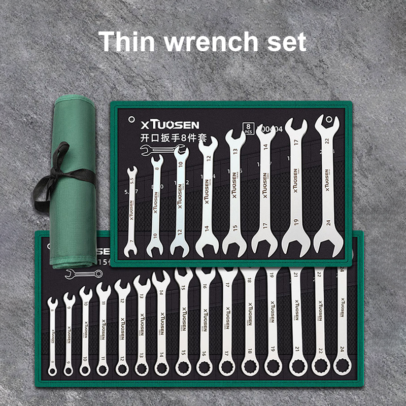 Ultra-thin Combination Wrench Set Open End Wrench Kit Ratchet Wrenches Universal Spanner Dual-purpose Wrench Kit for Bicycle Car