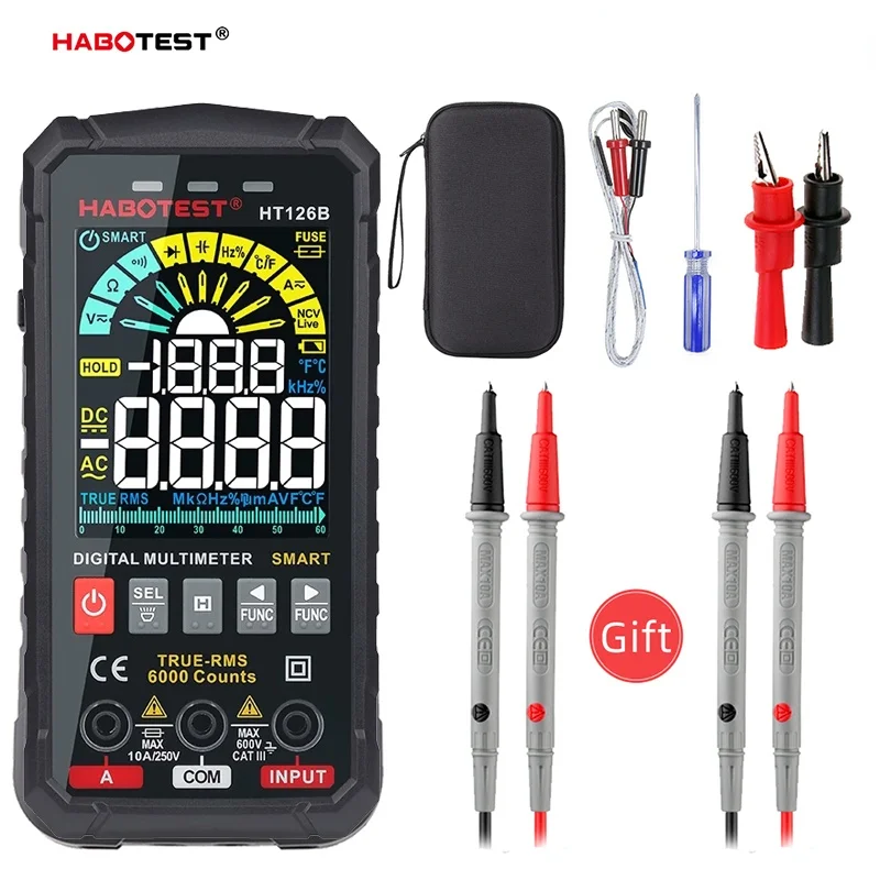 HABOTEST BSIDE Generation Multimeter Digital Professional AC DC TRMS Voltage Current Ohm 60mF Hz DIY Electrician Meter Tester