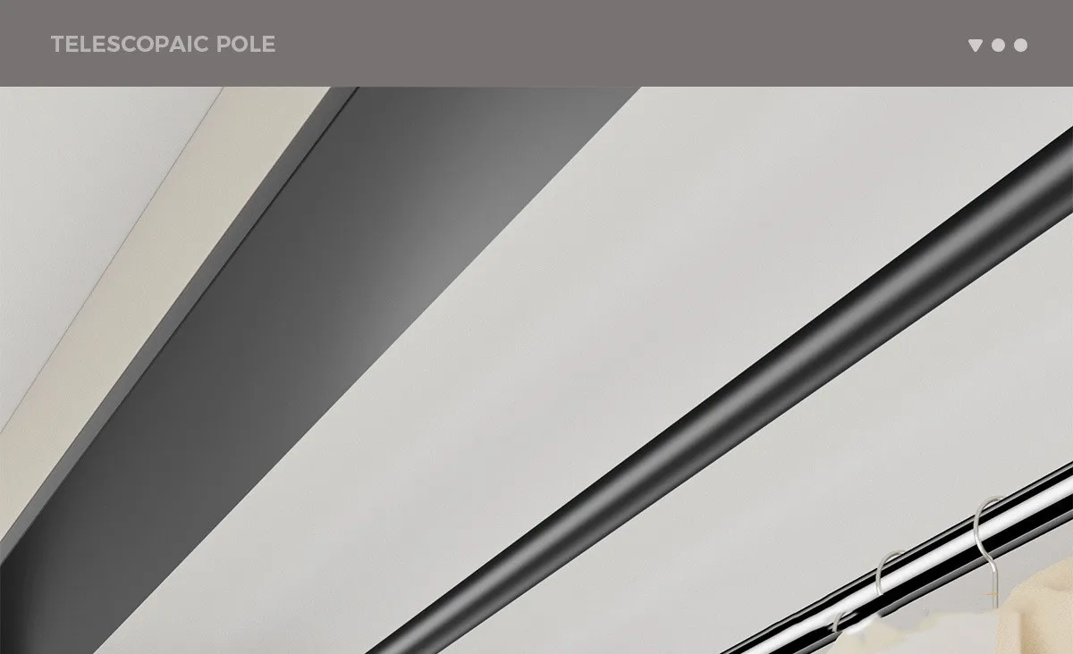 Description Picture 2 of itemNo Punching Telescopic Clothes Drying Rod Balcony Clothes Drying Rack Bedroom Curtain Rod Dormitory Clothes Hanging Rod Bathroom