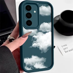 Elegant White Cloud Design Phone Case - Ultra Protection and Style - Samsung A16 (A115 Blue)