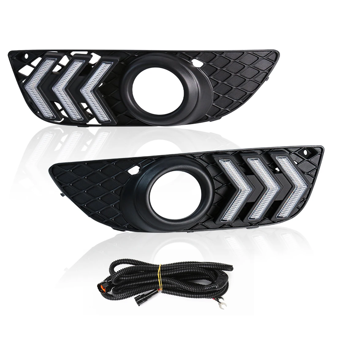Car front bumper fog lamp daytime running lights white yellow blue 12V For Mitsubishi Lancer 2008-2014