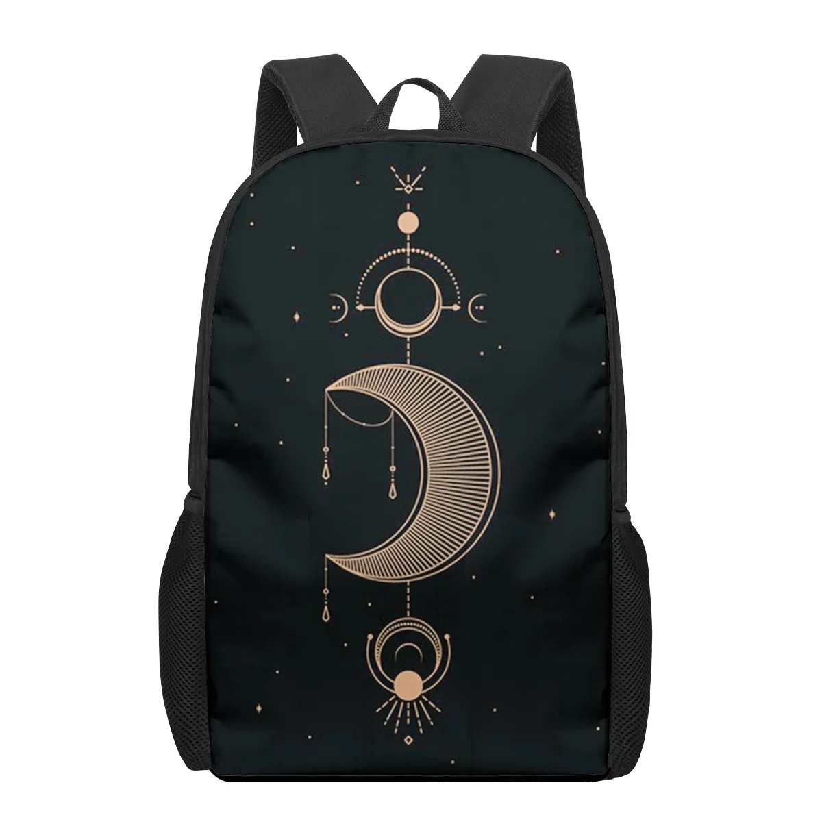 Dark gold art eye sun stars 3D Print Book Bags Back to School Bag Set for Boys Girls Kids Backpack Stylish Elementary Children