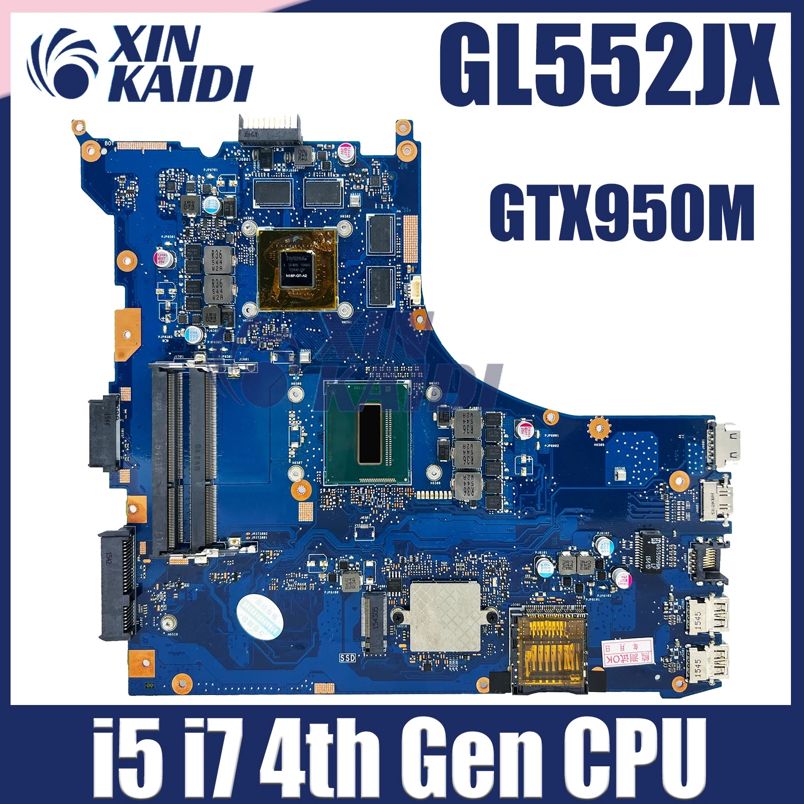 GL552JX Laptop Motherboard For ASUS ROG ZX50J ZX50J GL552JX Mainboard I5-4200H I7-4720/4710HQ GTX950M-2G/4G 100% Test Work