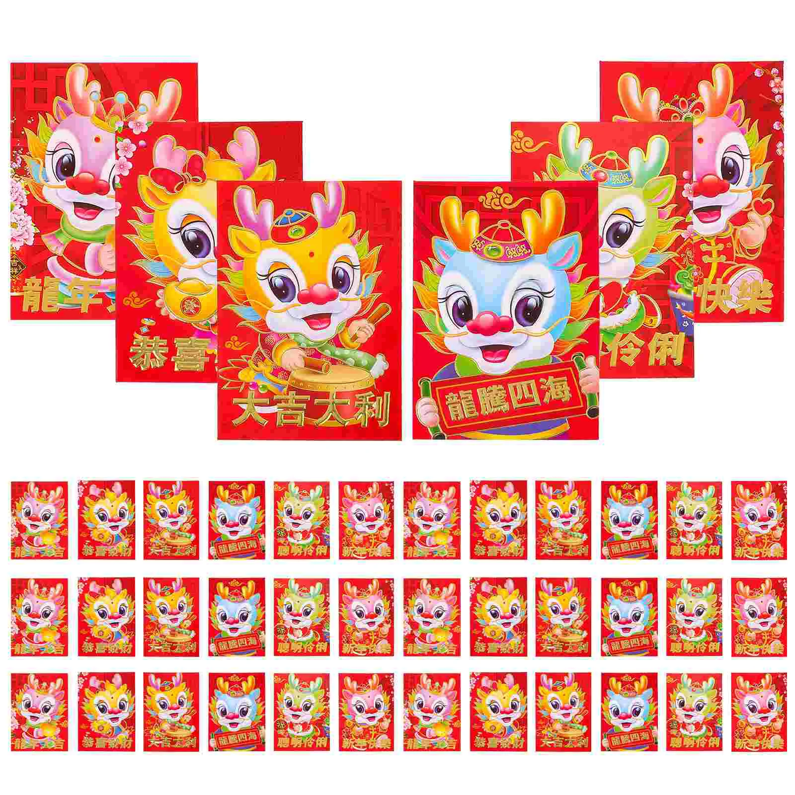 30Pcs Versatile Spring Festival Bags Money Storage Pockets Luck Money Packets Festival Supply (Mixed Style)