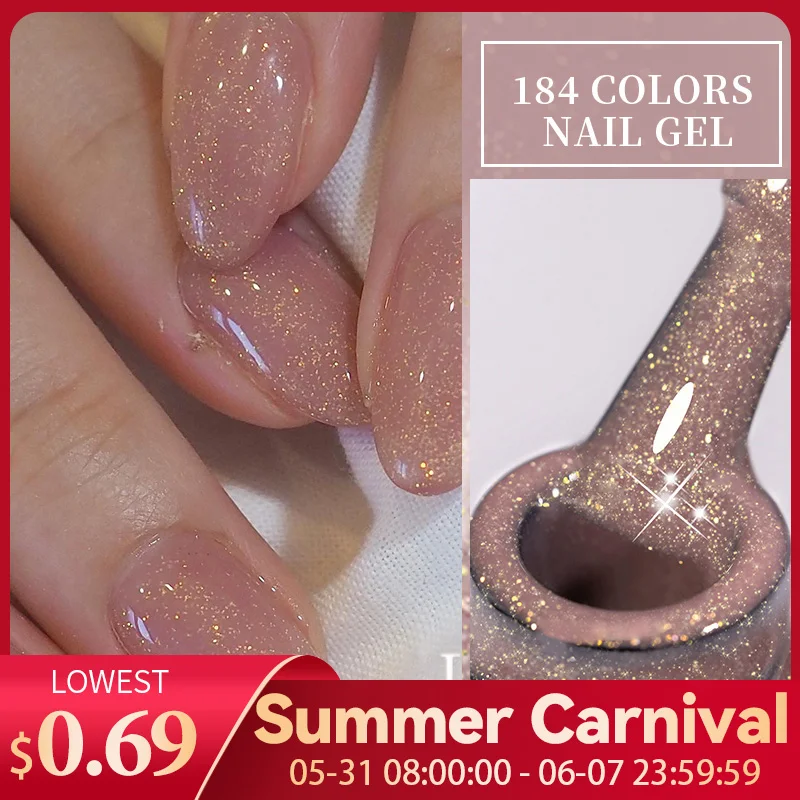 

LILYCUTE 7ml Sparkling Glitter Gel Nail Polish 184 Trendy Autumn Colors Long Lasting For Manicure Soak Off Nail Art Gel Varnish