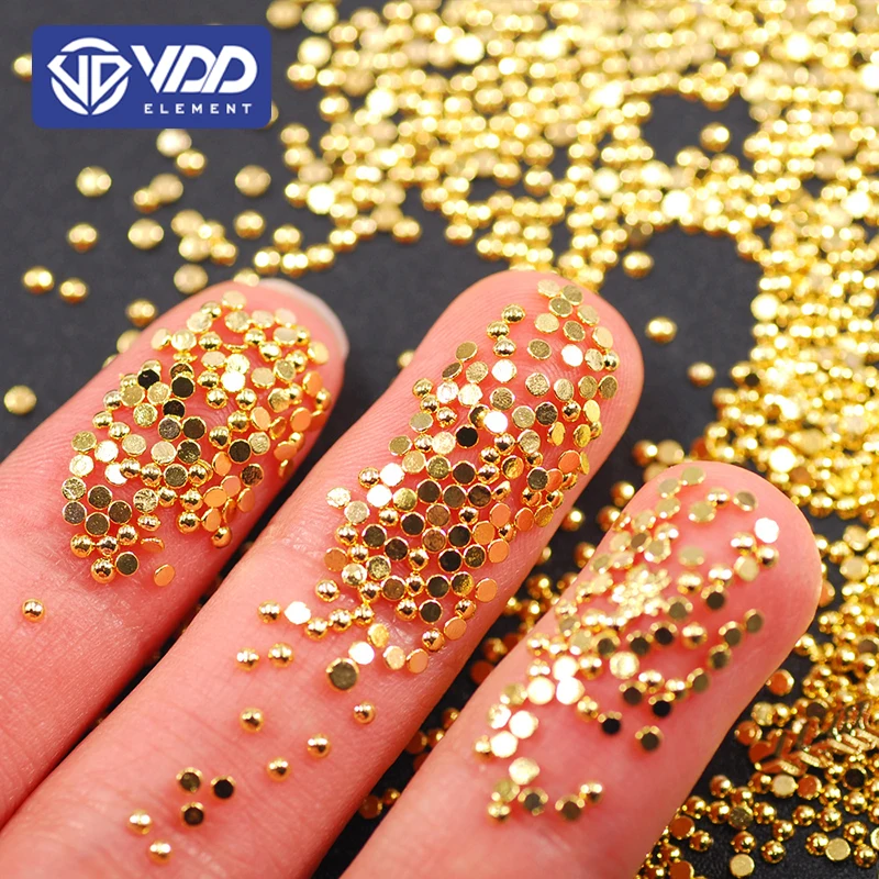 

VDD 1000Pcs Golden Nail Art Decoration Flat Back Metal 3D Nail Jewelry for Manicure Design Fashion Art Accessories For Nails DIY